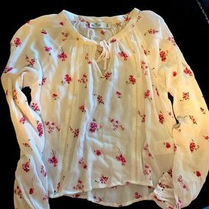 Dressy white floral shirt